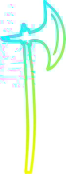 cold gradient line drawing cartoon axe vector