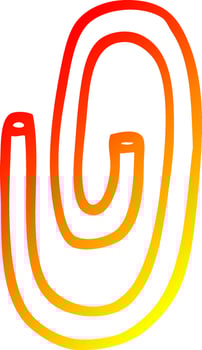 warm gradient line drawing cartoon paper clip vector