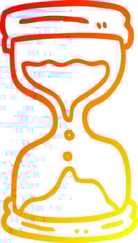warm gradient line drawing cartoon hourglass vector