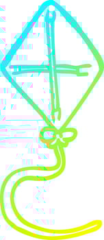 cold gradient line drawing cartoon kite vector
