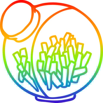 rainbow gradient line drawing candy in a sweet jar vector