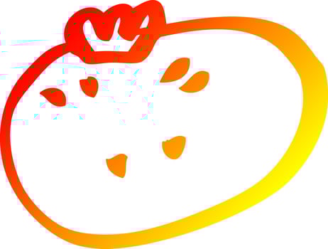warm gradient line drawing cartoon citrus orange vector
