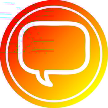 speech bubble circular in hot gradient spectrum vector