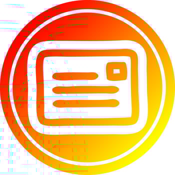 envelope letter circular in hot gradient spectrum vector