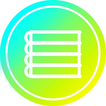 stack of books circular in cold gradient spectrum vector