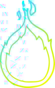 cold gradient line drawing cartoon flames vector