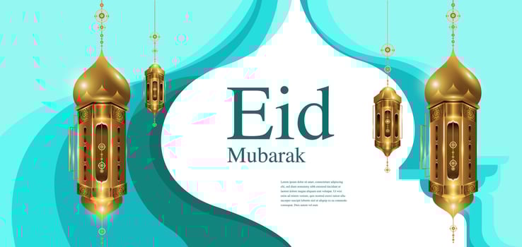 Eid mubarak islamic design illustration vector