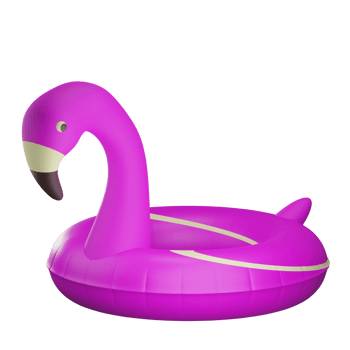 3d flamingo buoy object with transparent background png