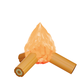 3d bonfire object with transparent background png