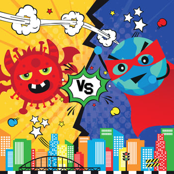 Fight against covid-19 illustration vector