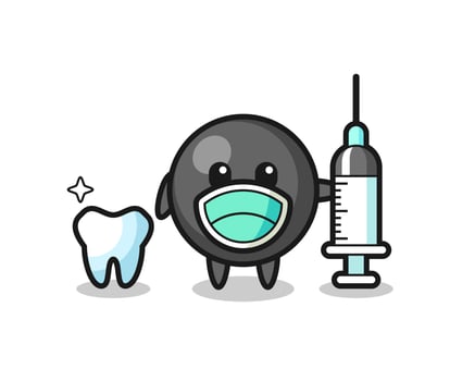 Mascot character of dot symbol as a dentist vector