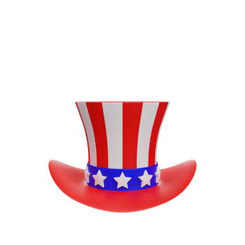 3d rendering of uncle sam hat illustration png