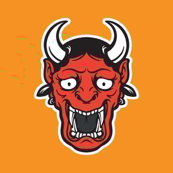Oni japanese illustration logo. design tatto iconic vector