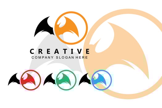 Bat Logo design, halloween illustration, corporate brand, night animal icon vector
