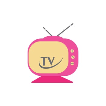 TV logo design flat icon vector