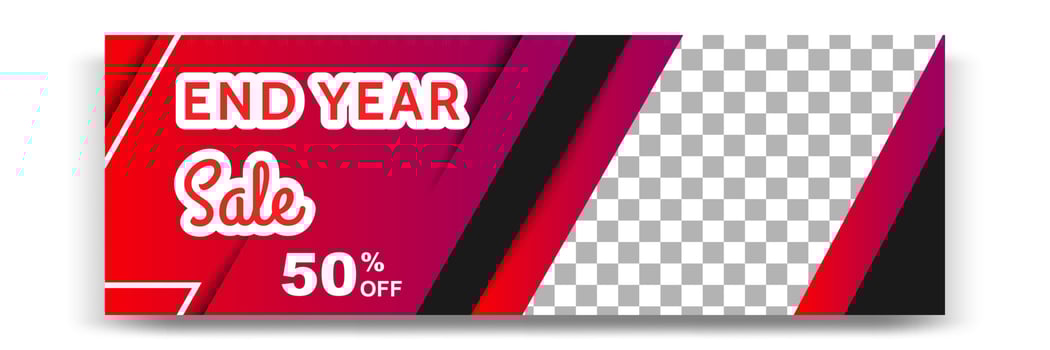 Abstract gradient modern geometric banner template design in red color palette combination. Suitable for advertising and promotion in social media post, blog, web, cover, header. vector