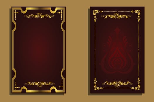 vintage background with golden frame vector