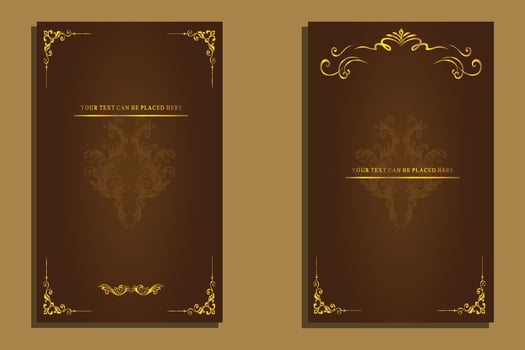 vintage background with golden frame vector