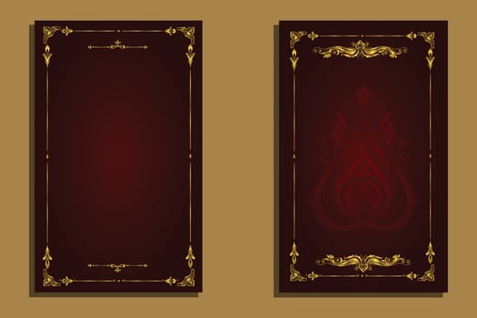 vintage background with golden frame vector