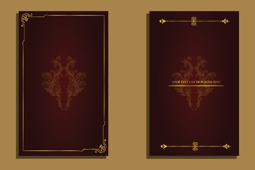 vintage background with golden frame vector
