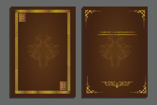 vintage background with golden frame vector