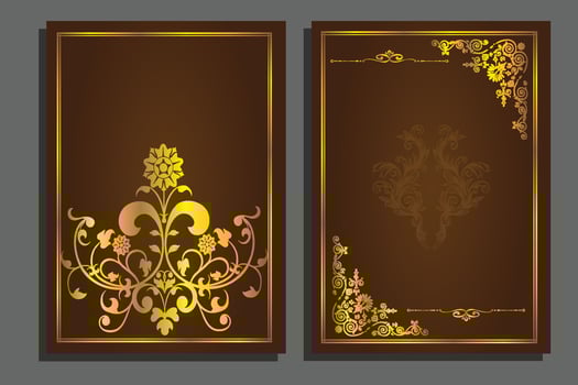 vintage background with golden frame vector