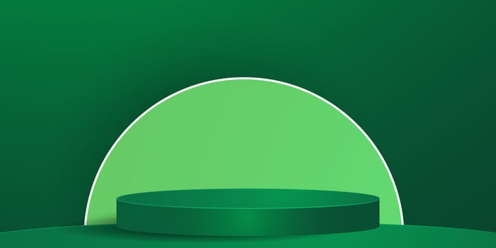 3d podium summer for presentation vector