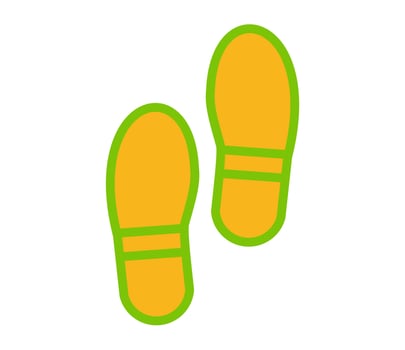 vector design, illustration, icon or symbol of shoe print shape