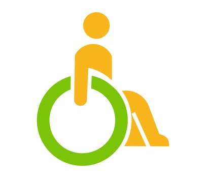 vector design, illustration, icon or symbol of a person with a disability
