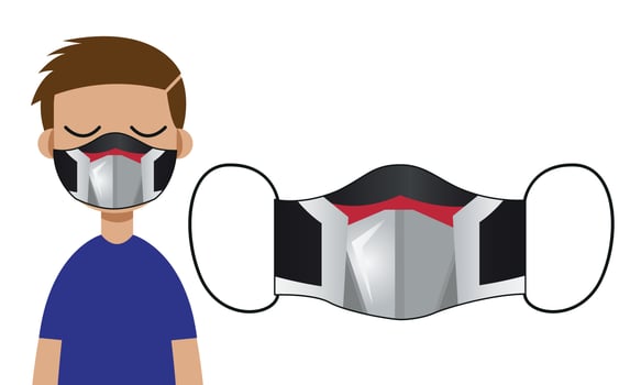 Kids masks with robot face vector