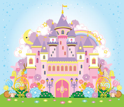 princess fairytale castle vector