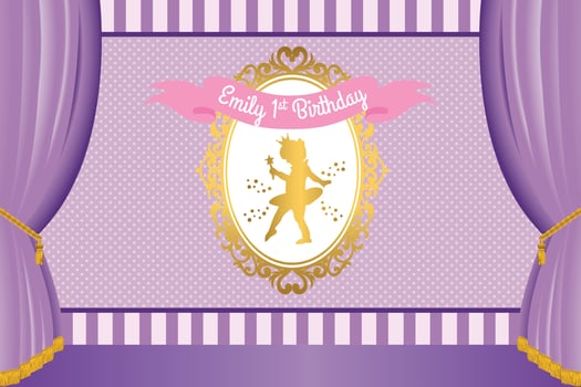 Royal Party Banner with cute ballerina vector