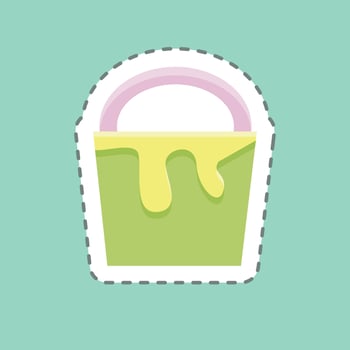 Sticker line cut Paint Bucket. suitable for building symbol. simple design editable. design template vector. simple illustration vector