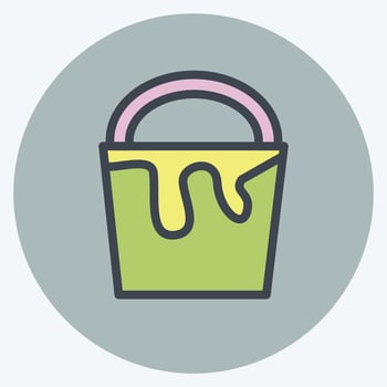 Icon Paint Bucket. suitable for building symbol. color mate style. simple design editable. design template vector. simple illustration vector