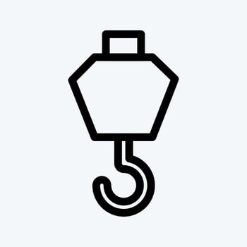 Icon Crane Hook. suitable for building symbol. line style. simple design editable. design template vector. simple illustration vector