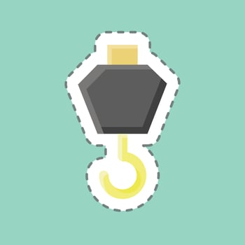 Sticker line cut Crane Hook. suitable for building symbol. simple design editable. design template vector. simple illustration vector