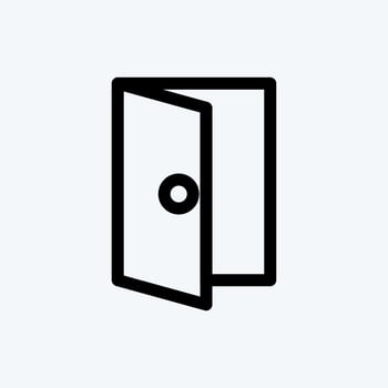 Icon Door. suitable for building symbol. line style. simple design editable. design template vector. simple illustration vector
