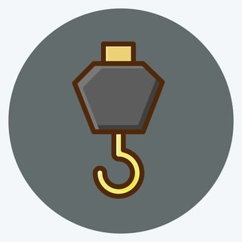 Icon Crane Hook. suitable for building symbol. flat style. simple design editable. design template vector. simple illustration vector