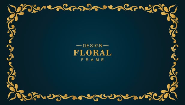 Ornamental golden luxury floral frame background vector