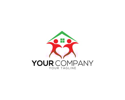 House care and family love home logo design vector template.