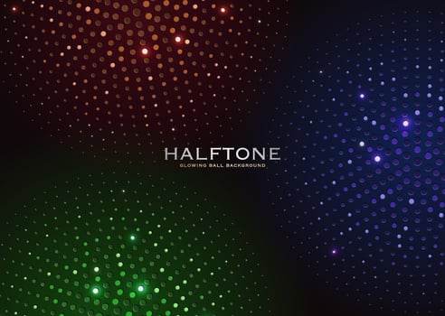 3d colorful vibrant Halftone disco glowing glitter ball background cover template vector