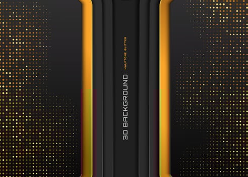 Elegant golden metallic 3D realistic material background, cutout technology style vector