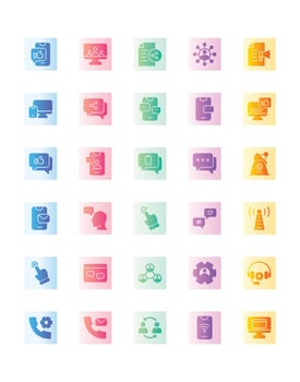 social media Icon Set 30 isolated on white background vector