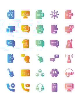 social media Icon Set 30 isolated on white background vector