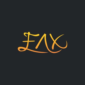 a logo that says EAX in gold on black background vector