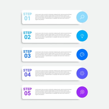timeline infographic design with icons and 5 options or steps. infographics for business concept vector
