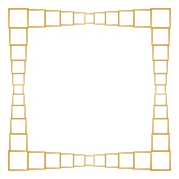 Square Golden Frame on The White Background. EPS10 vector
