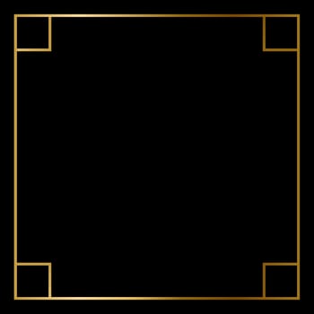 Square Golden Frame on The Black Background. EPS10 vector