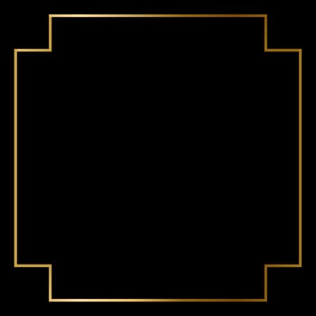 Square Golden Frame on The Black Background. EPS10 vector