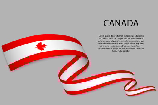 Waving ribbon or banner with flag vector